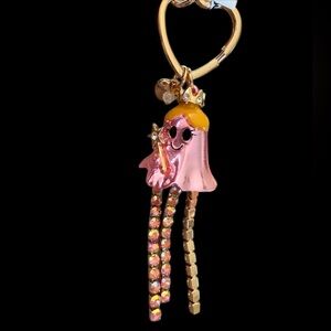 BETSEY JOHNSON Halloween Fairy Princess Ghost Bag Charm Keychain AB Crystals NWT